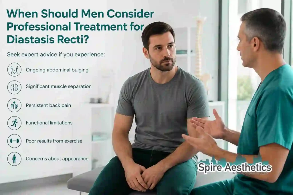 When Should Men Consider Professional Treatment for Diastasis Recti Rowley Regis?